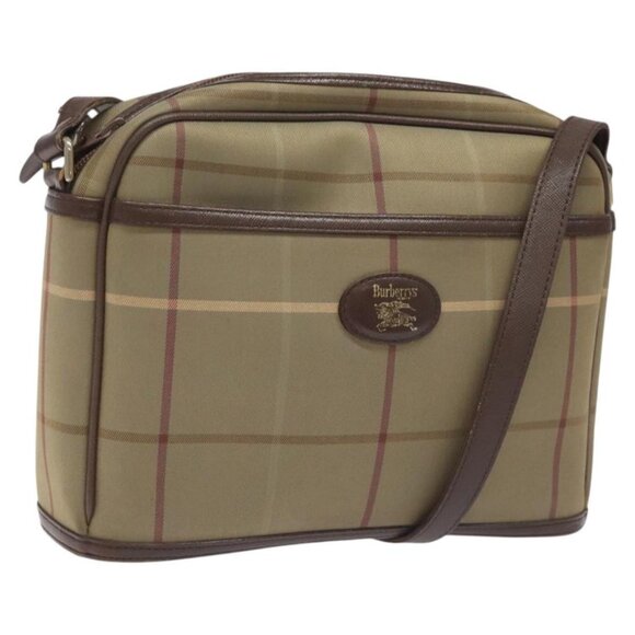 Burberrys Nova Check Shoulder Bag Canvas Brown Gold - Picture 1 of 15